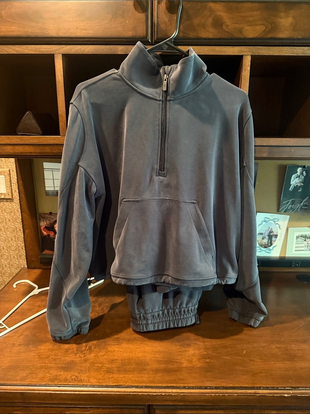 lululemon athletica Dark Charcoal Wide Leg Pants with Matching Half-Zip Pullover